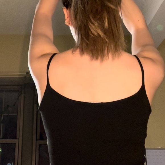 Brandy Melville black cropped tank with white side stripes - Picture 3 of 4